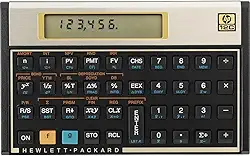 Calculadora Financeira 12C Gold, Dourado, 120 Funções, Display LCD 10 Dígitos, Programável, para Cálculos Financeiros e Negócios