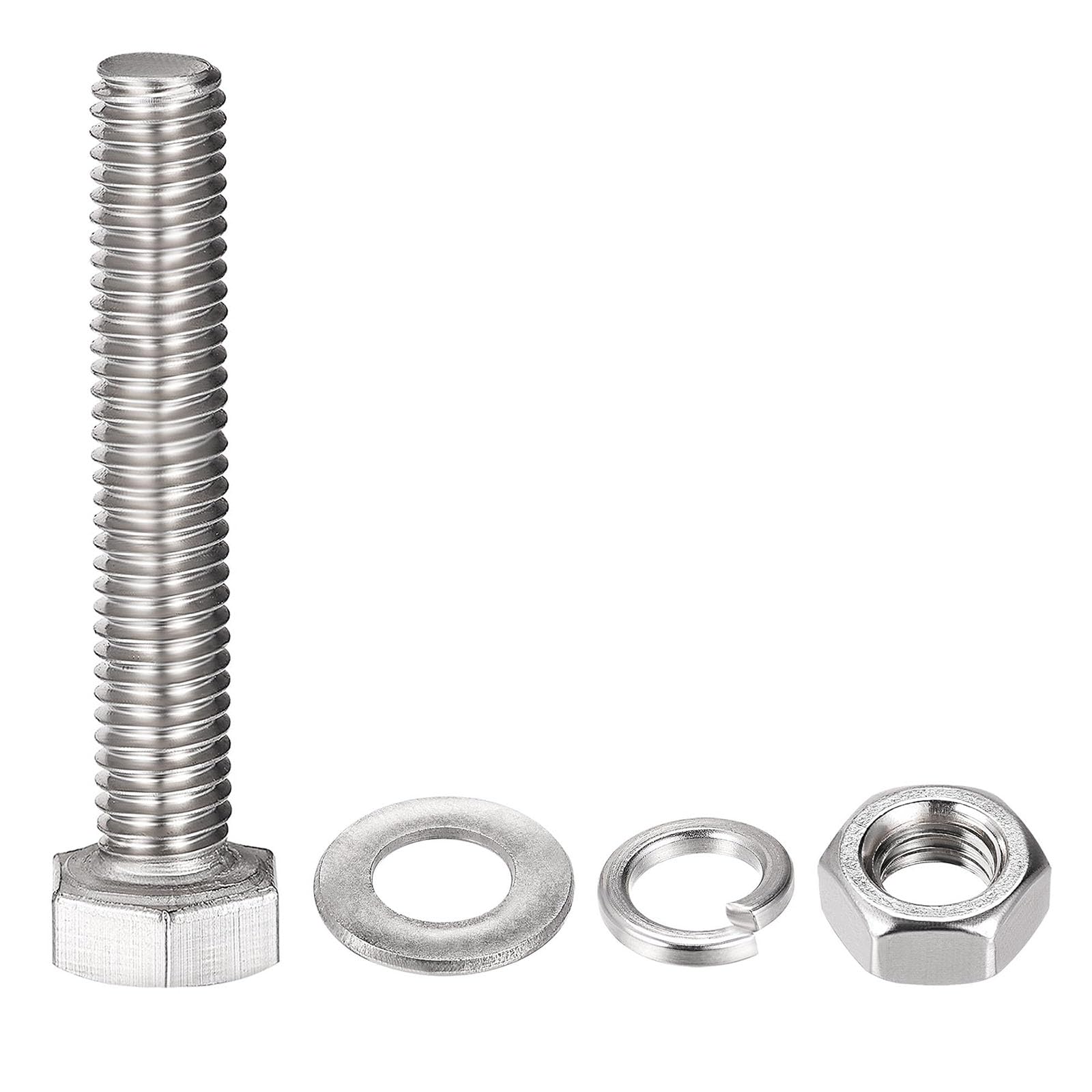 TOP-VIGOR 4Pcs M8 x 45mm Hex Head Screws Bolts, Nuts, Flat & Lock Washers Kits - Image 3