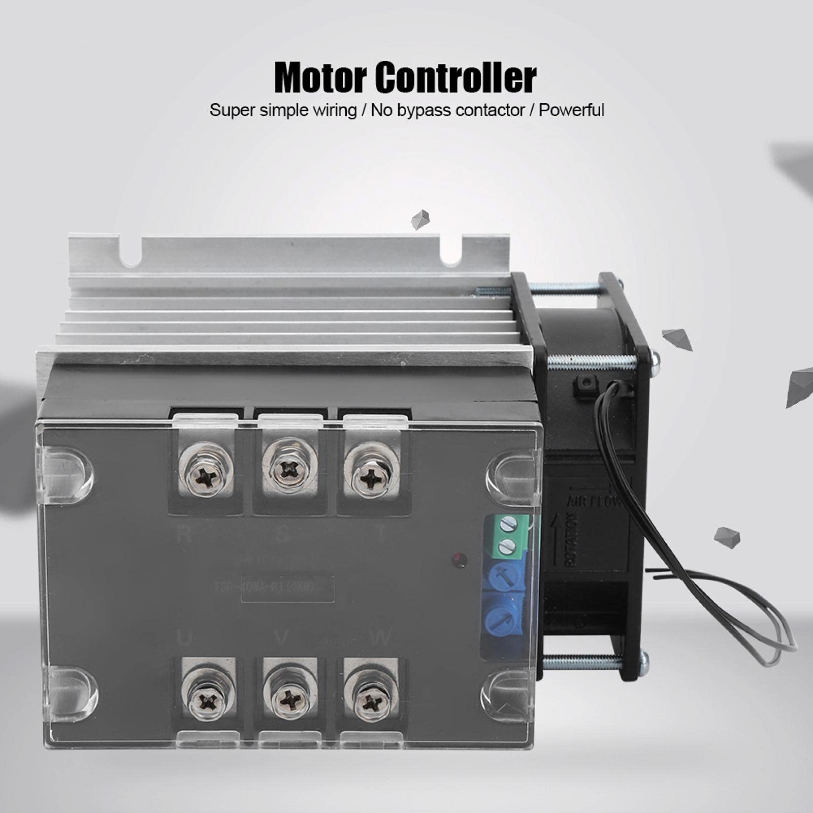 Modulo Avviamento Graduale Trifase per Motori Industriali con Dissipatore Alluminio - Soft Starter Controller per Trasportatori e Compressori con Protezione Sovraccarico e Avvio Morbido
