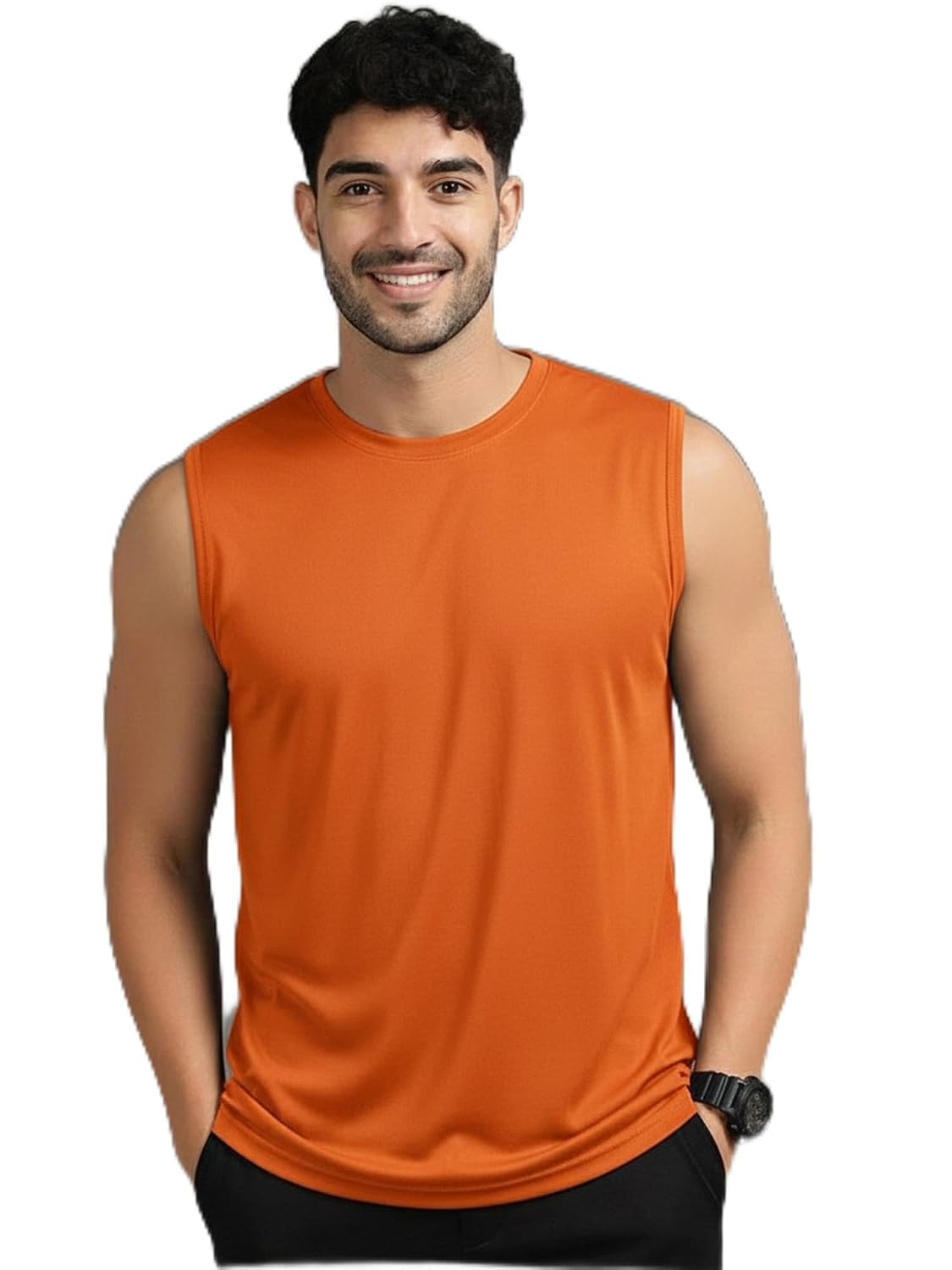 JANGOBOY Men's Tank Tops Sleeveless T-Shirt for Men's Gym Wear Vest Solid Stylish Round Neck Running Sando for Sports Work...