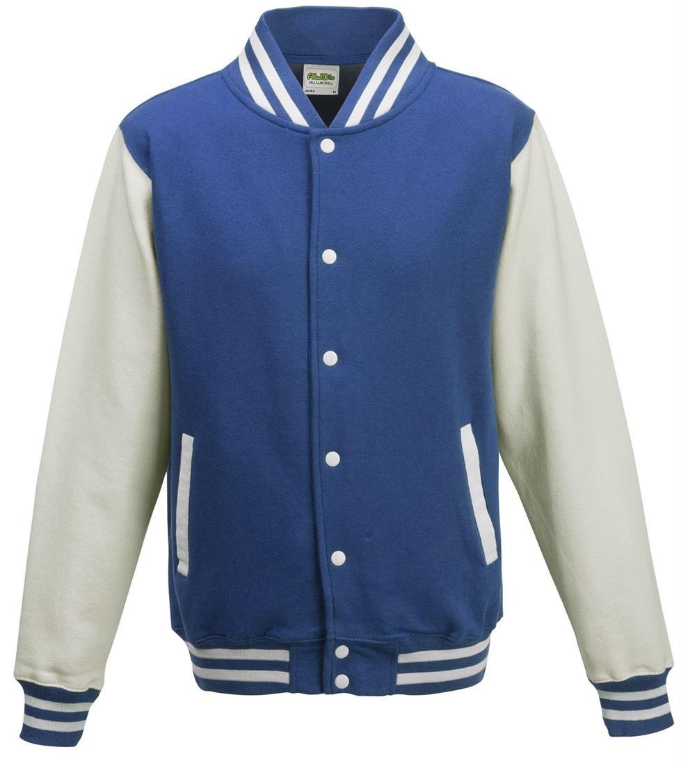 AWDis Hoods Varsity jacket Royal Blue/White 2XL