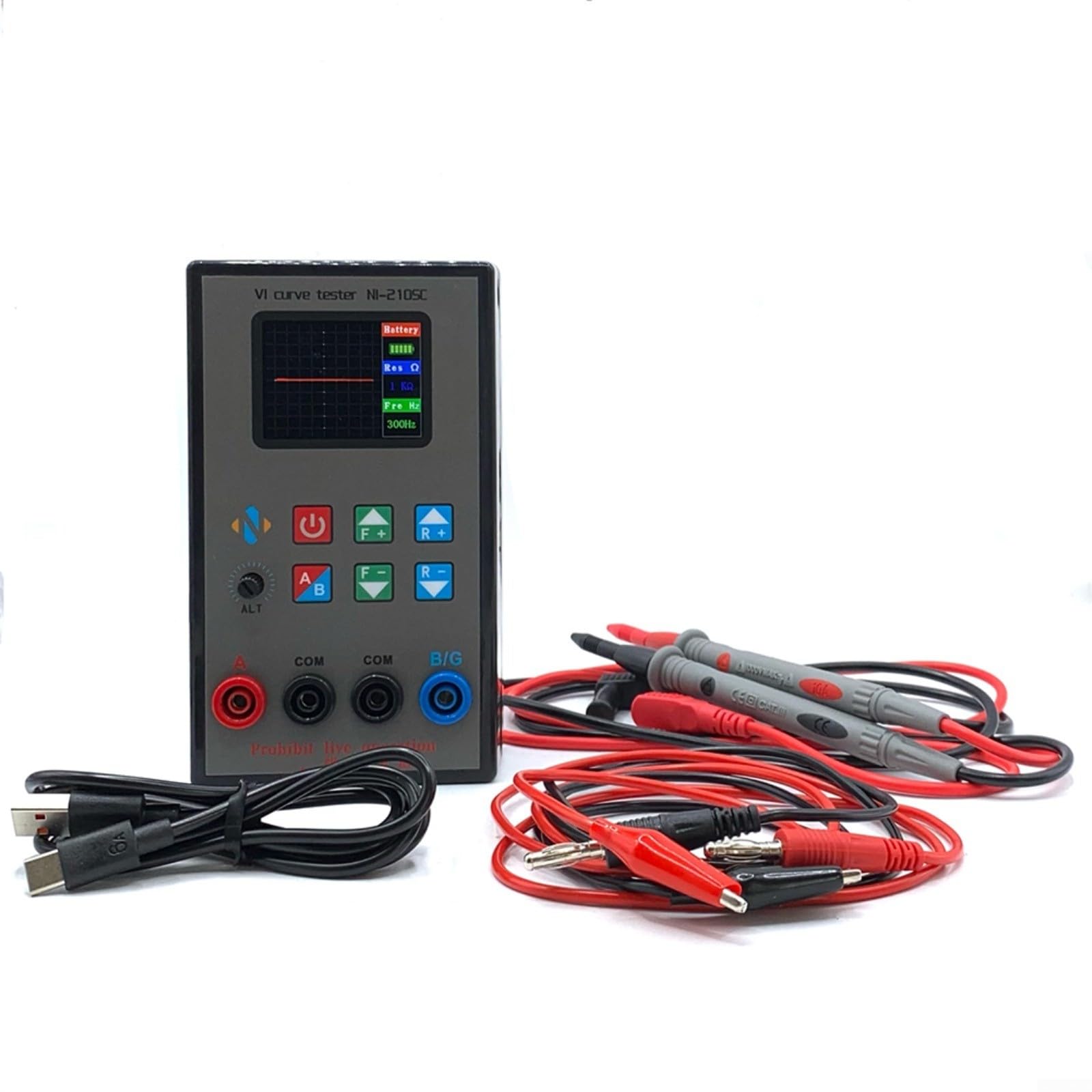 VI-Kurven-Tester Mit Dual-Kanal Und Farbdisplay, Analog-Funktionsanalysator Für Elektronische Bauteile Ohne Stromversorgung, 2,0 Zoll TFT-Bildschirm, 18 Frequenzstufen, 9 Widerstandswerte,