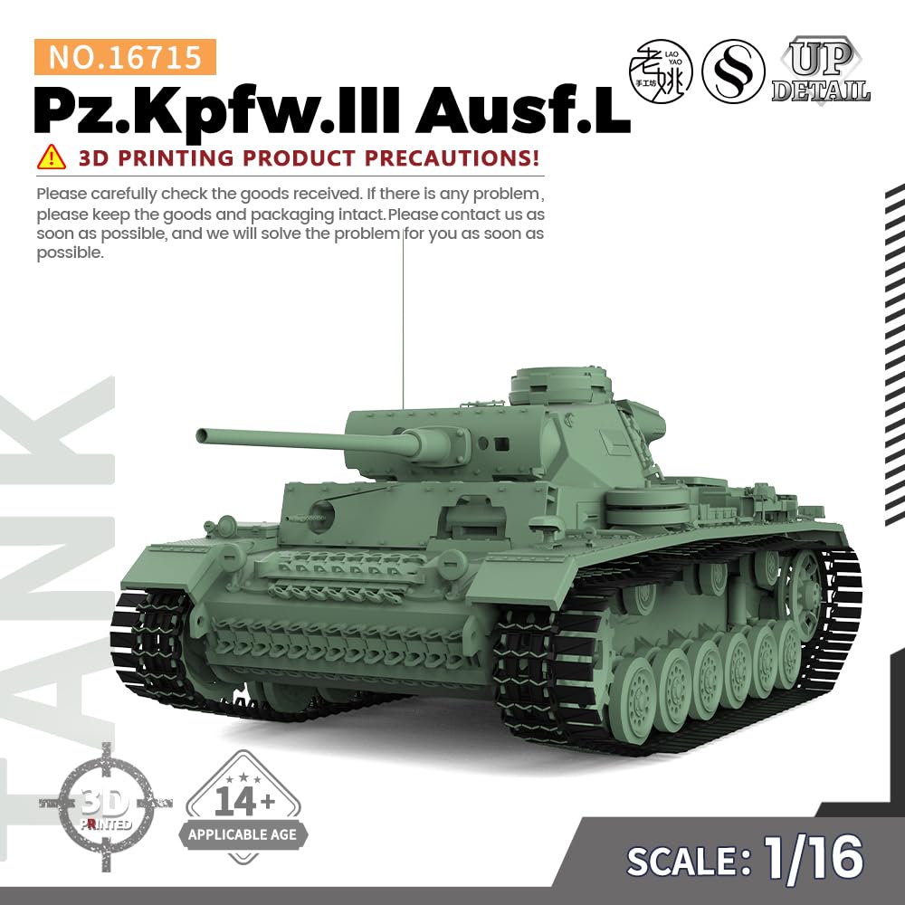 MRY-SFW SS16715 1/16 zestaw do budowy modelu wojskowego Pz.Kpfw.III Ausf.L