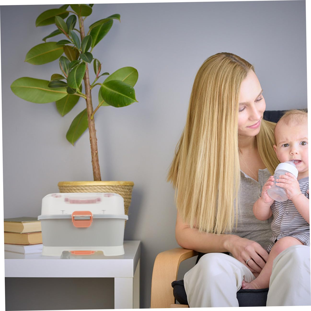 Abaodam Große Tragbare Babyflaschen Aufbewahrungsbox aus Pp mit Hoher Kapazität und Verschleißfester Oberfläche für Reisen und Outdoor Einsatz zur Praktischen Lagerung von Milchflaschen