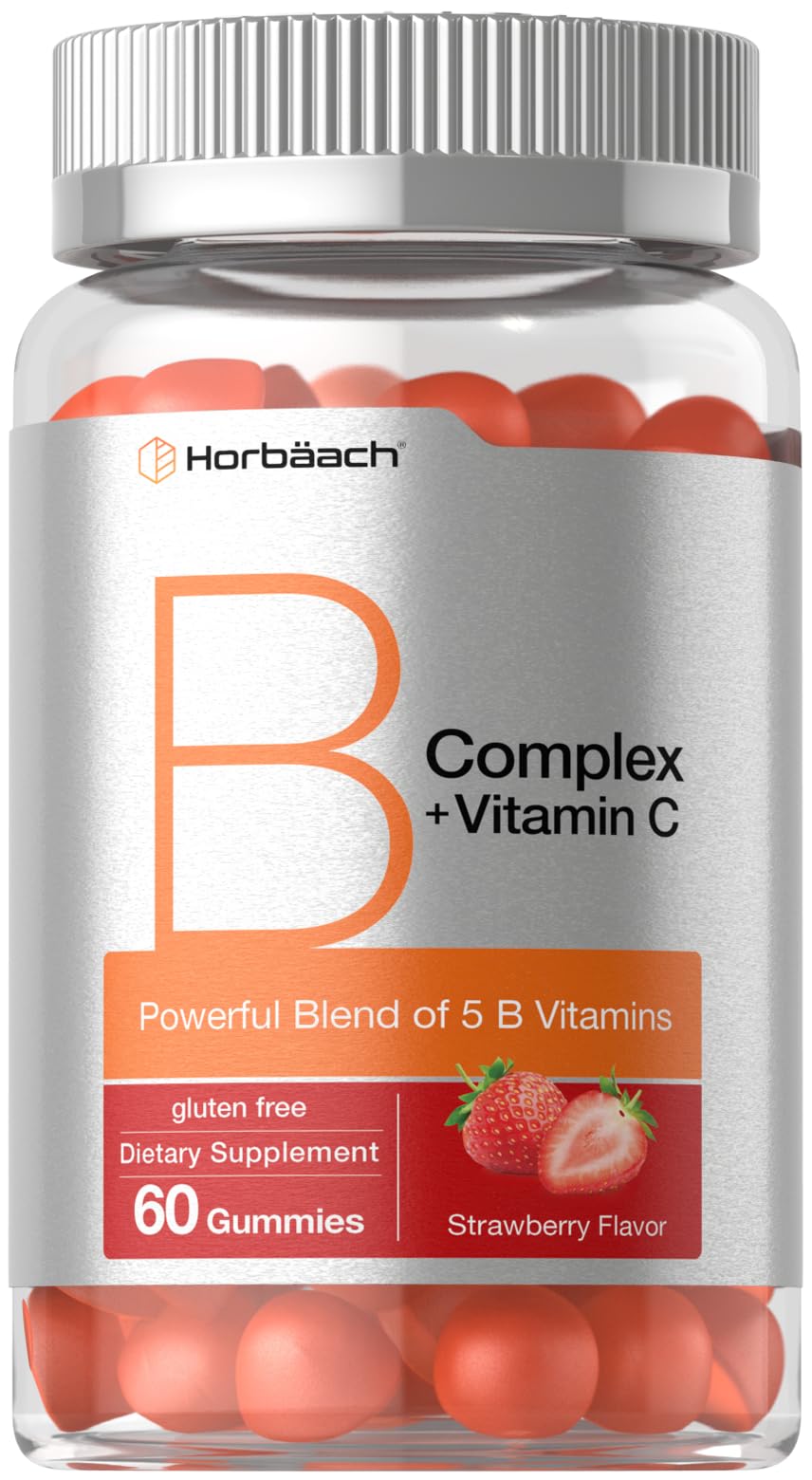 Horbäach B Complex Vitamins | 60 Gummies | with Vitamin C