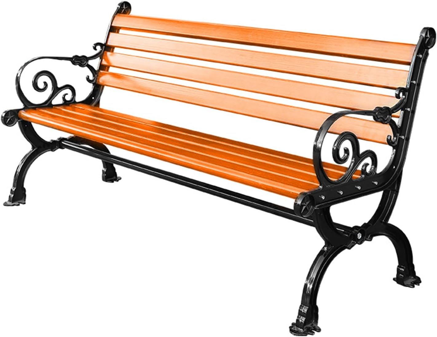 Durable Anti-Corrosion Outdoor Park Bench with Backrest - Double Long Row Chair for Garden, Leisure, and Public Areas (120x55cm)