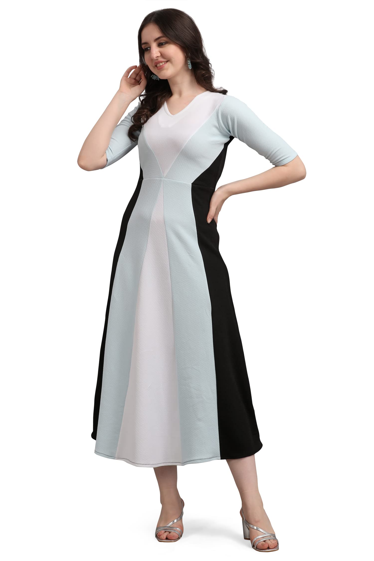 PURVAJAWomen's Corduroy Empire Waist Maxi Cocktail Dress