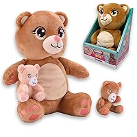 #sbabam FUNNY BOX Mammy Surprise Bear Maxi Size 28cm, Orso Peluche Morbido e Profumato con Mini Cuccioli