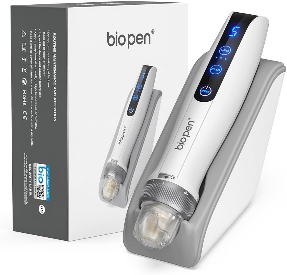 bio pen Q2 Microneedling Pen - 3-in-1 Multifunctional Beauty Device - Micro Needles, EMS, Skin Care with LED - The Dermapen features a touch screen and smart base (Q2)-image-30
