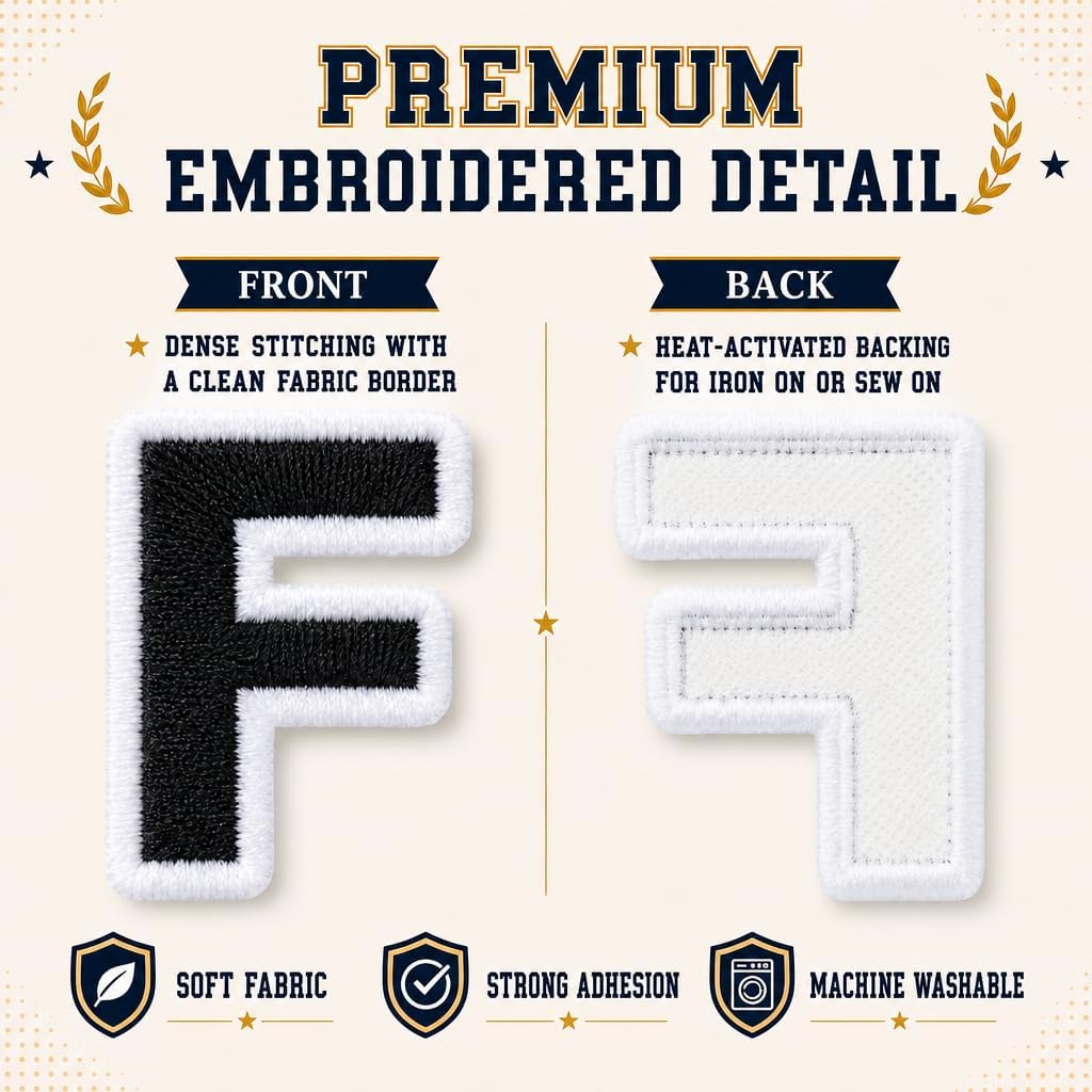 MAQIHAN 72 Pcs Iron On Letter and Number Patches for Clothing image 4