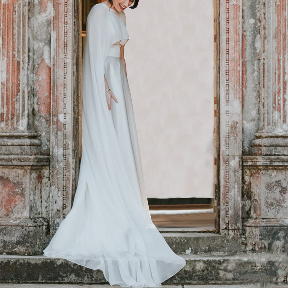 Cape De Mariée GRACEART En Tulle - Longueur 240cm - Capuche - Fermeture Papillon - Taille Unique