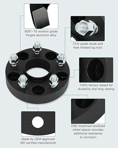 Miniatura 3 de Aintier Espaciadores de rueda de 1.25 pulgadas, 5 x 120, centrados en el cubo, 5 lengüetas, 14 x 1.5 2.634 in, compatibles con Envision 2019-2022|