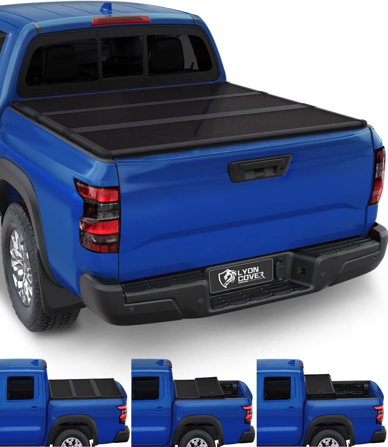 Lyon Cover 6ft / 73.3" Hard Tri-Fold Truck Bed Cover Compatible with 2005-2026 Nissan Frontier Pickup Tonneau Cover | Fits Models with & Without Utili-Track System