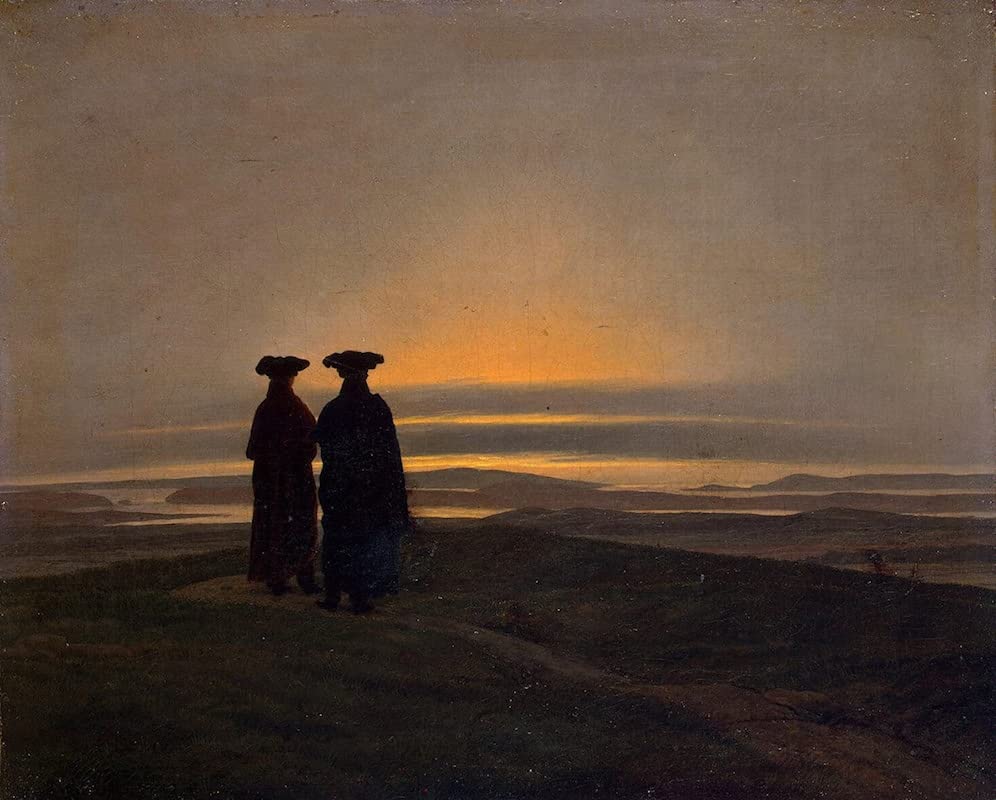 Toile Coucher de soleil Caspar David Friedrich pour une ambiance salon apaisante
