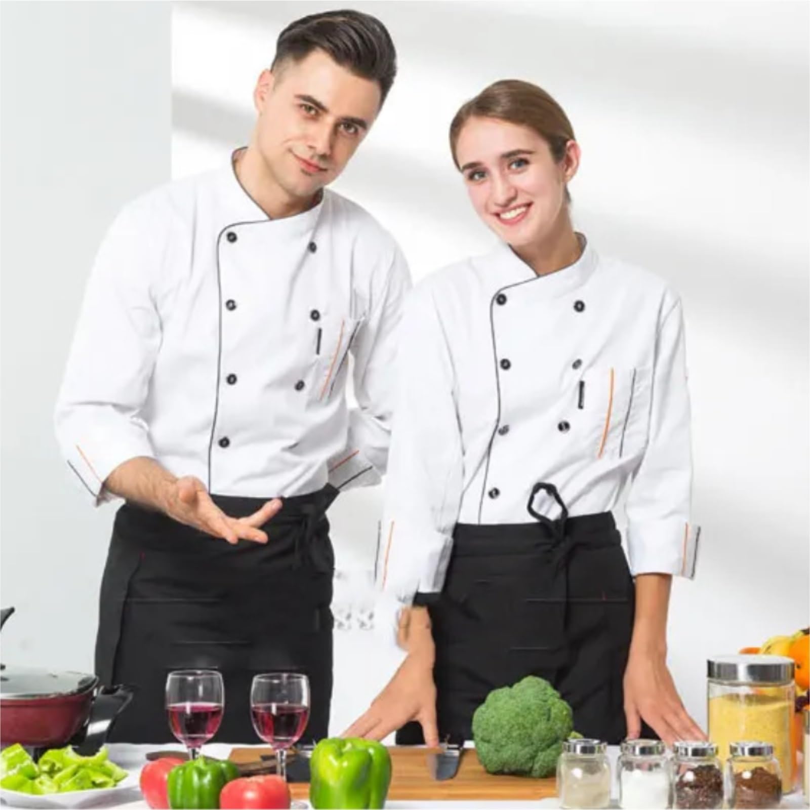 Ropa De Cocinero Chaqueta de Chef de Manga Corta, Abrigo de Cocinero, Uniforme de Trabajo de Barista, Panadero, Camarero, Restaurante, Ropa de Hotel(Pink,XXL)