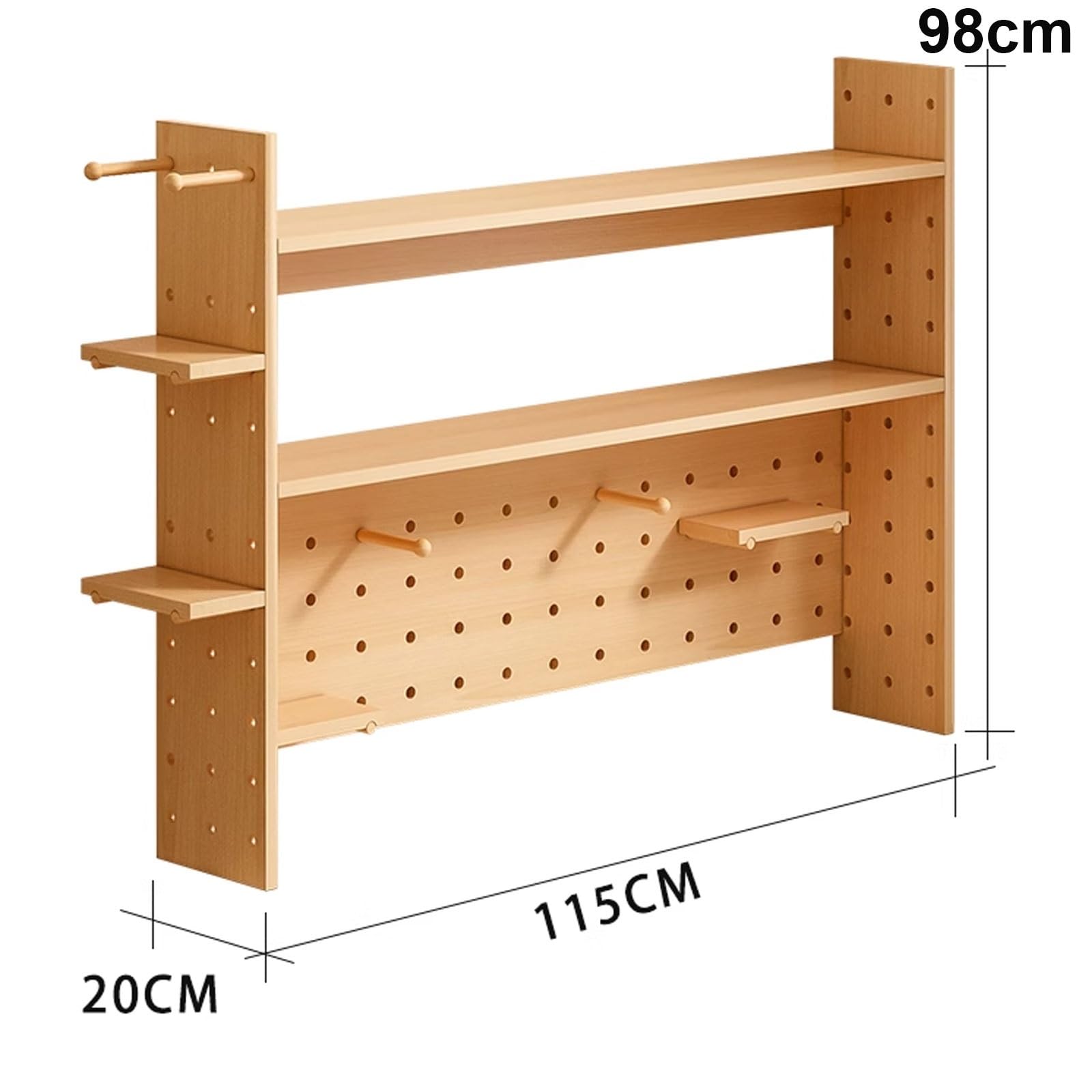 Schreibtischregal Holz Hergestellt Aus Hausgemachten Brettern Büro-Schreibtisch-Aufbewahrungsregal, Bücherregal Aus Holz (Weiß + Holz) (Color : Log, Size : 115 * 98cm)