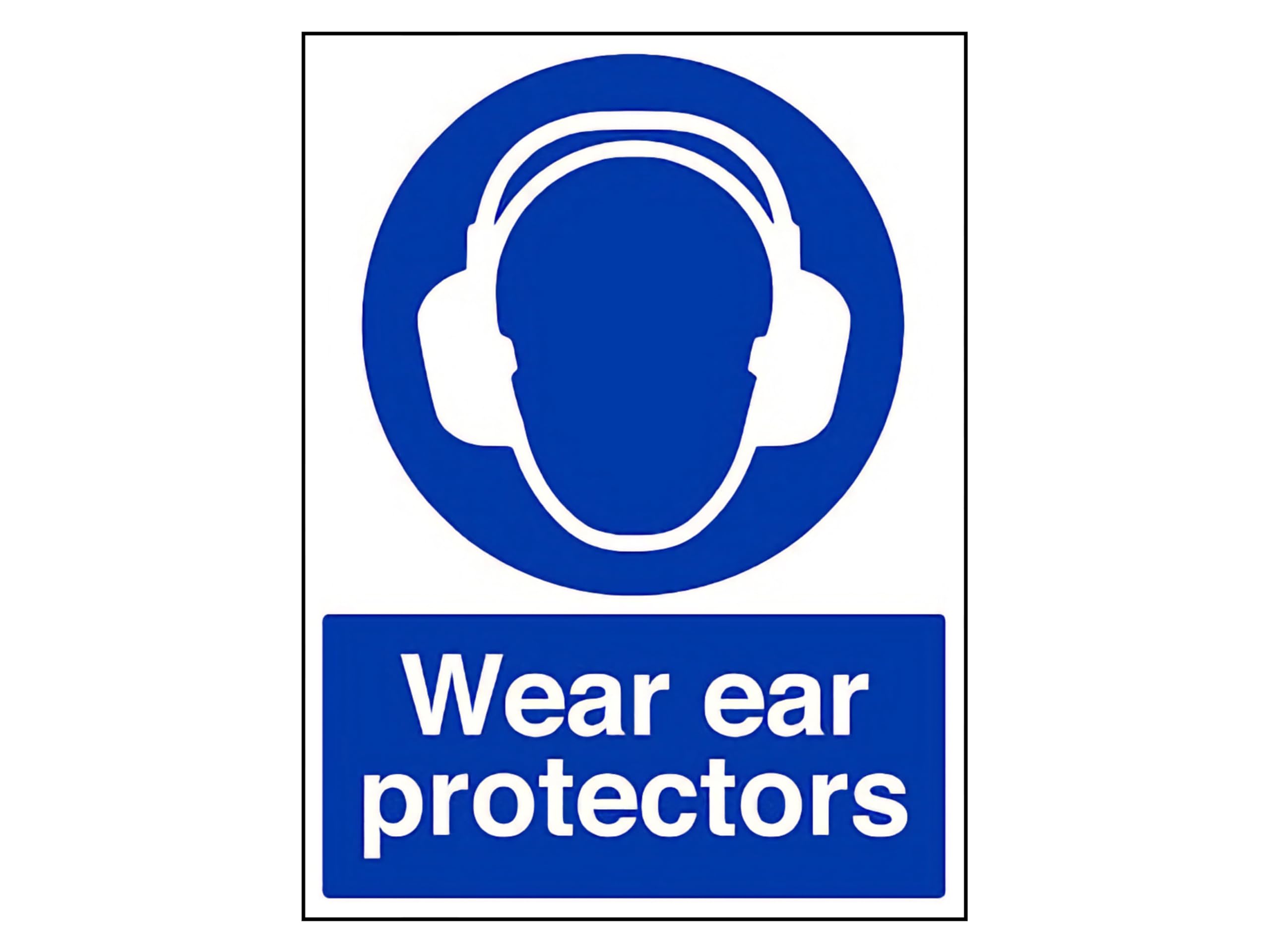 The Workplace Depot Ear Protection Mandatory Site Safety Sign, PVC, 200 mm