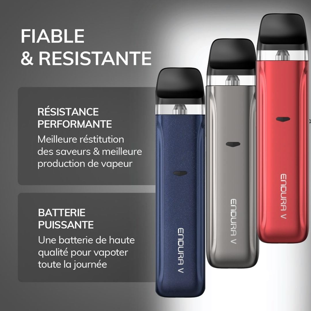 INNOKIN - Endura V Starter Kit 2ml - Cigarette Électronique Pod - Puissance  21W Batterie 1200 mAh - Résistance 0,6-0,8-1,2 Ohm - Airflow Ajustable MTL  & RDL