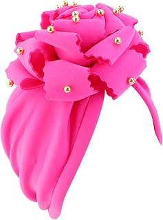 AGOUNOD Women Cancer Head Scarf Hat Cap Hair Scarf Turban Head Wrap Turban Hats Headwear Large Head Bands Men (Color : Hot Pink, Size : One Size)
