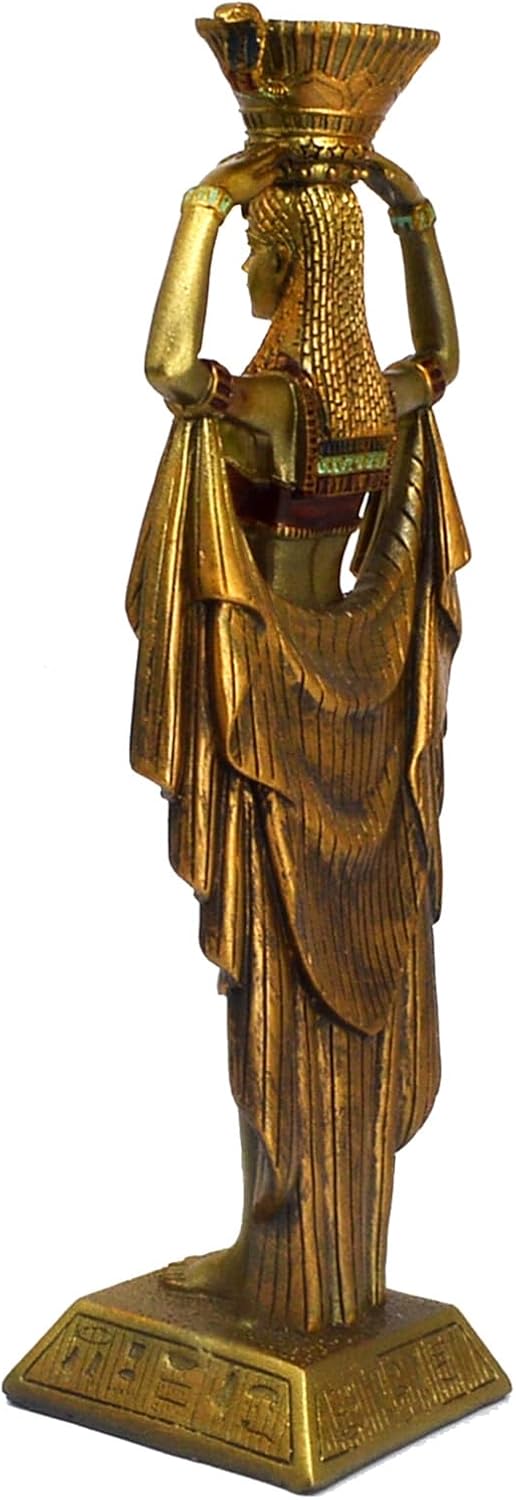 Fengshuibringluck Nubian Maiden Goddess Ancient Egyptian Beauty Resin Statue Indoor Office Decoration