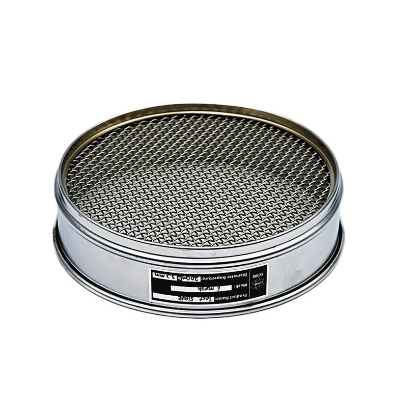 Tamiz de análisis de laboratorio de acero inoxidable 304 - Tamiz de inspección de muestreo de malla de alambre tejido de 20 cm con marco cromado(7mesh 2.8mm)