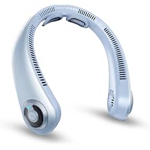 Portable Neck Fan - 5000mAh USB Rechargeable Neck Fan, 5 Speeds, with Non-Slip Support Sky Blue