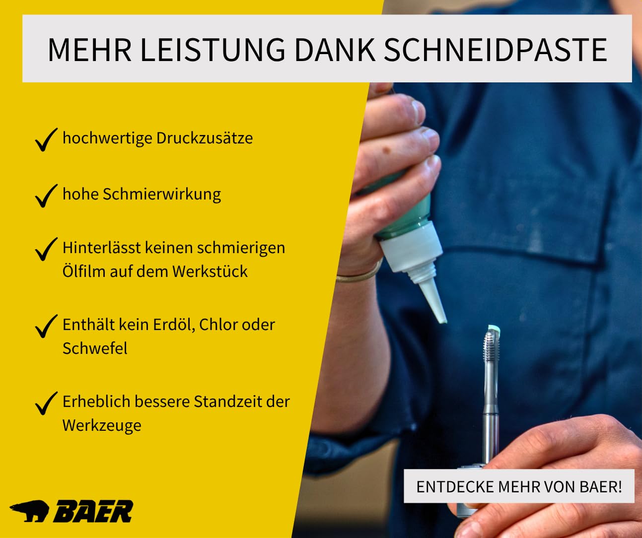 BaerCoil BAER Bohrer Set 1-6 mm (0,1mm steigend) HSSE inklusive Bohrpaste - Spiralbohrer Set aus hochlegiertem HSSE/Cobalt Stahl - Spiralbohrerset - Bohrer - Extrembohrer