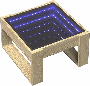 vidaXL Coffee Table with Infinity LED Sonoma Oak 50x53x30 cm