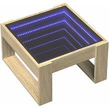 vidaXL Coffee Table with Infinity LED Sonoma Oak 50x53x30 cm