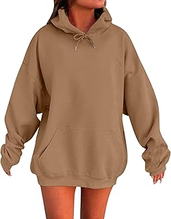 Fall Pocket Hoodies for Womens | Casual Oversized Drawstring Long Sleeve Sweatshirts for Women