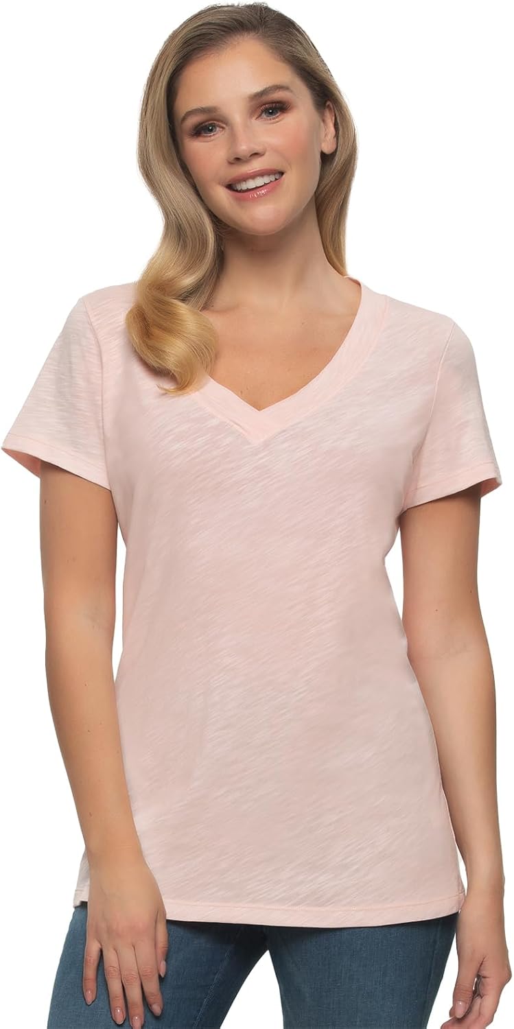 Felina - Women's Slub Jersey V-Neck Tunic - Lightweight Casual Top, Cotton Modal Blend - Image 5