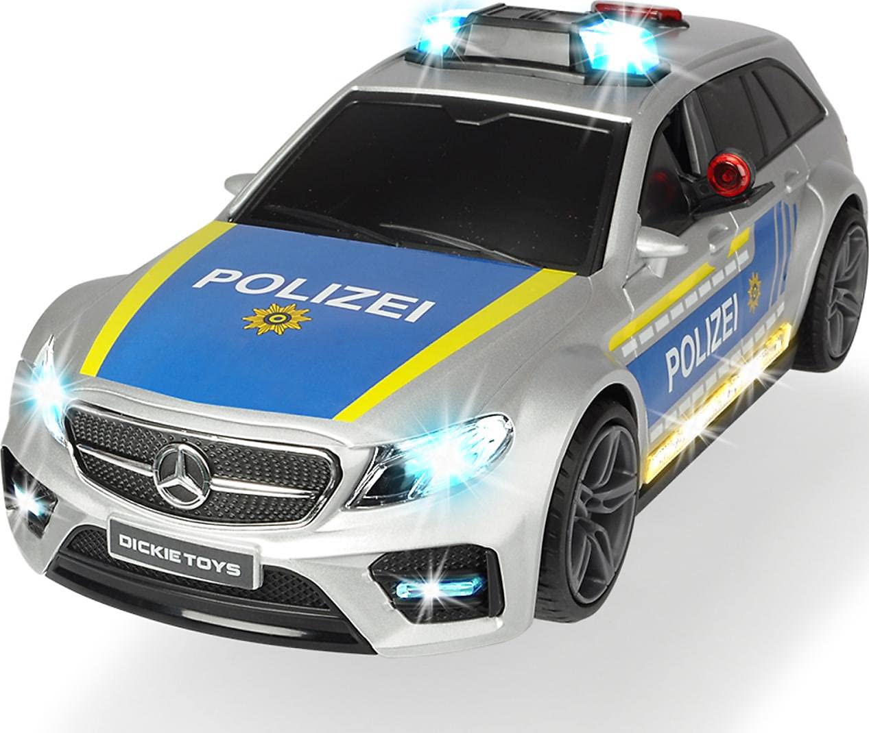 Dickie Toys - Mercedes-AMG E 43 – 30 cm großes Polizeiauto, motorisiert, ab 3 Jahre & - Medical Responder – 30 cm großer Rettungswagen mit Trage, Licht und Sound, Heckklappe zum Öffnen,ab 3 Jahre