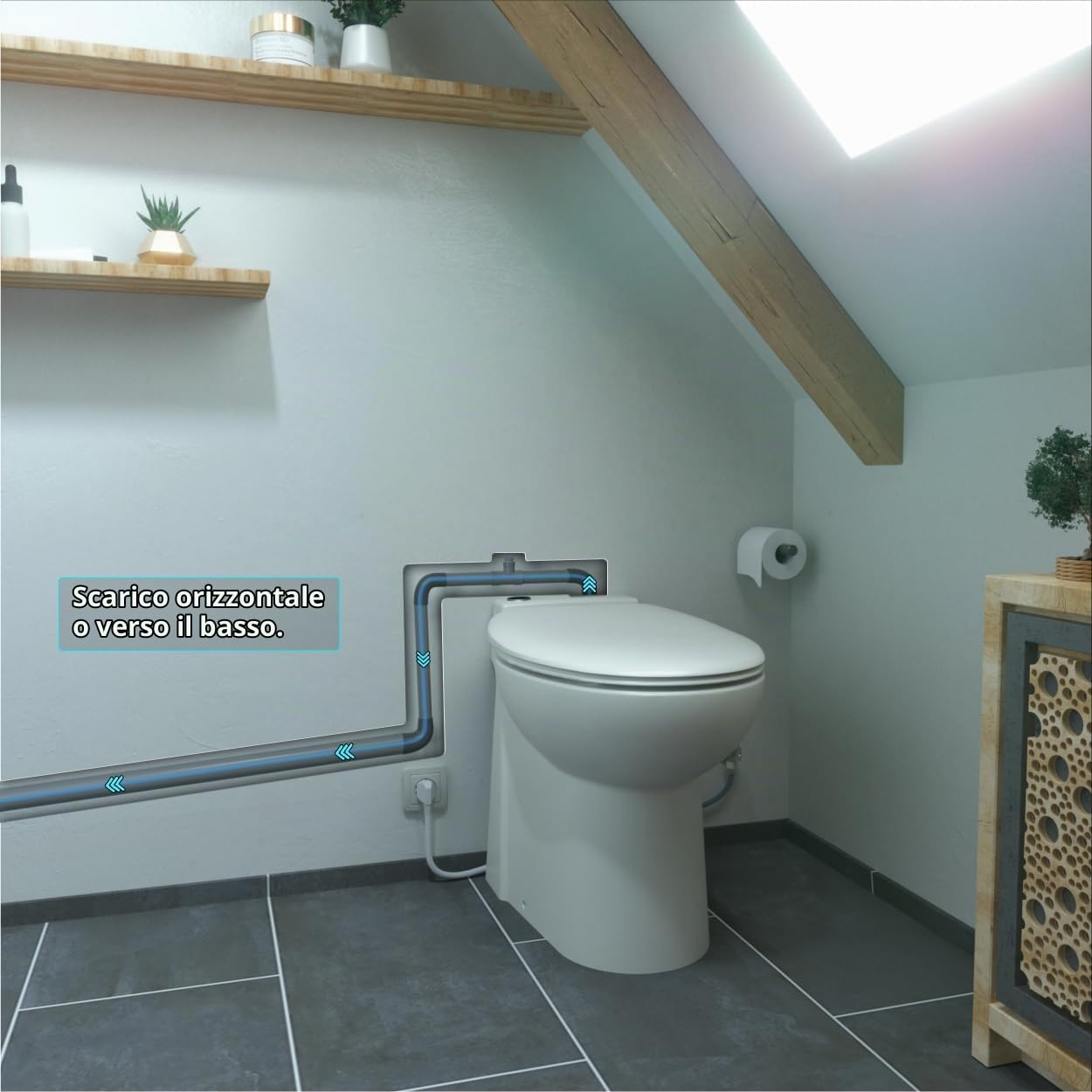 Start - WC compatto con trituratore integrato - 500 W