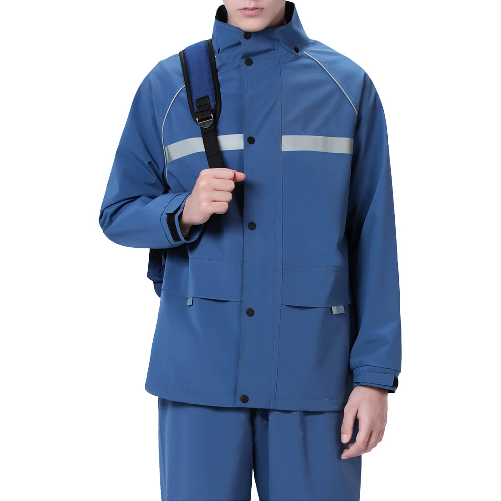 KFGISD, Windproof Hooded Rainwear Lightweight Breathable Rain Coat - Pink,Raincoats(Blue,XXL)