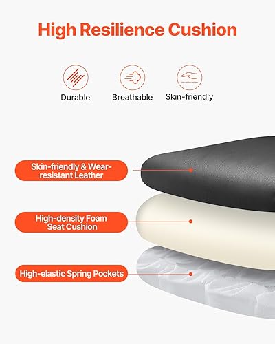 Miniatura 7 de VEVOR Silla de oficina ejecutiva con soporte lumbar, silla de oficina de capacidad de 300 libras con reposabrazos abatibles y almohada lumbar, silla