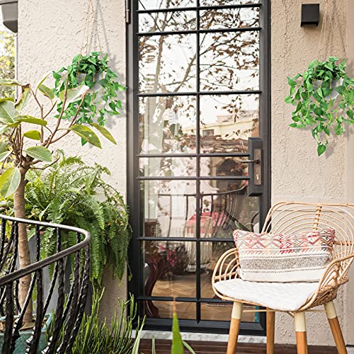 Tnntopele Hanging Plant Fake Hanging Plants With Pots, 2 Pack Artificial Hanging Plants, Faux Anthurium Leaf Hanging Basket Plant For Wall Home Room Indoor Outdoor Decor #TOP6