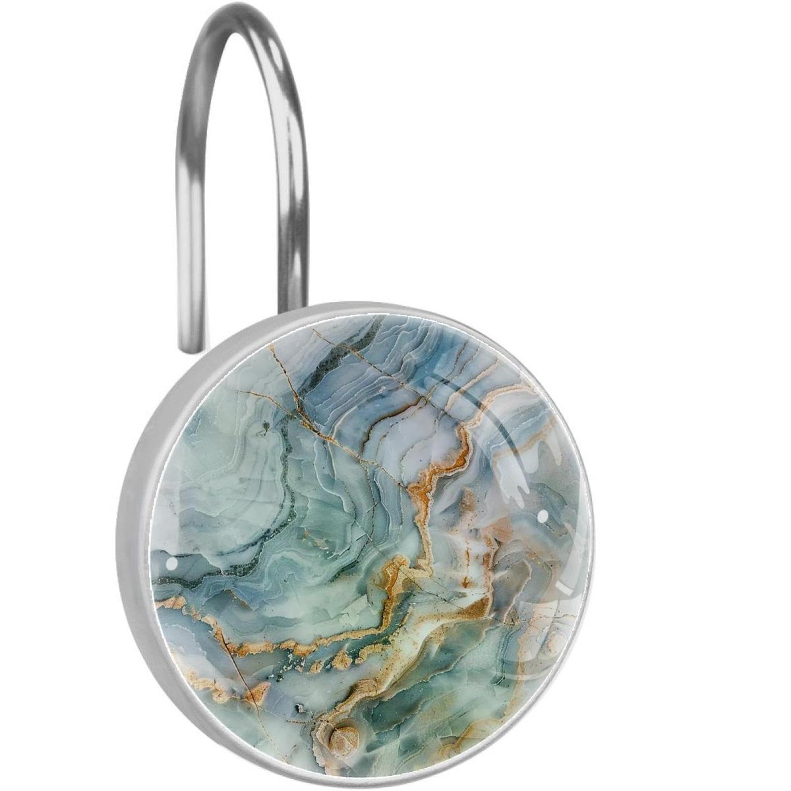 Ganchos para cortina de ducha Elegant Art juego de 12 anillos de mármol decorativos para baño