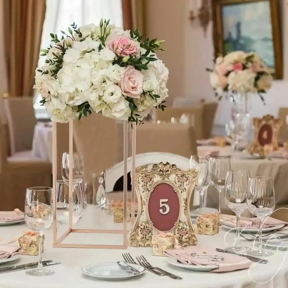5 szt. złotych wazonów weselnych o średnicy 40 cm, elegancka dekoracja stołu na wesele, imprezę, elementy dekoracyjne do domu nie wchodzą w zakres dostawy