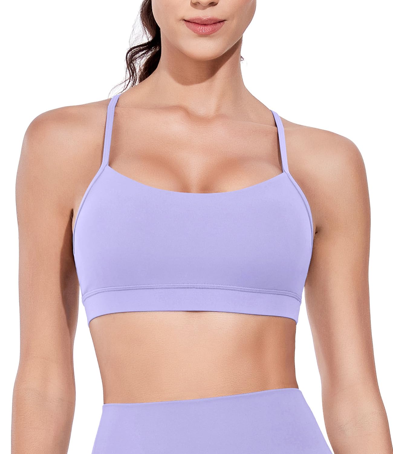 wirarpa Damen Sport BH Gepolstert Ohne Bügel Y-Rücken Yoga Bra Atmungsaktiv Spaghetti Top