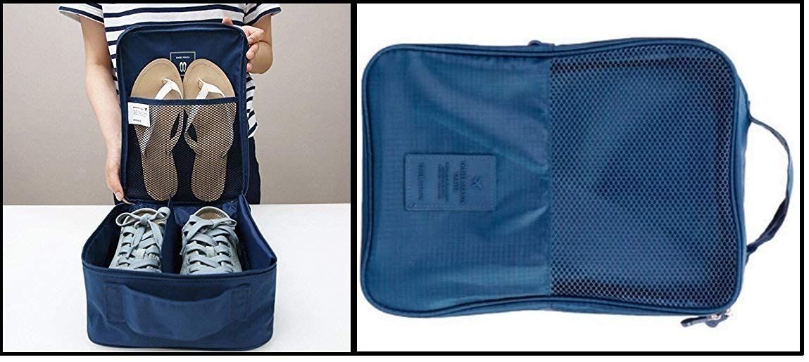 Bhujry Multipurpose Travel Shoe Bags Portable Two Layer Footwear Organiser Waterproof Shoe Storage Travel Toiletry Bags for Men and Women( 2