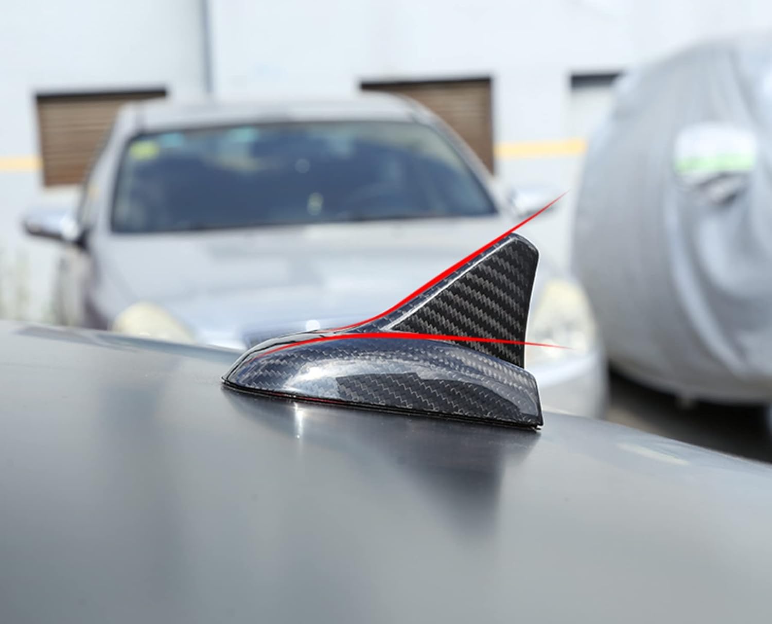 New Protective Carbon Fiber Antenna Cover Compatible with Maserati Ghibli 2013-2017 (Black)