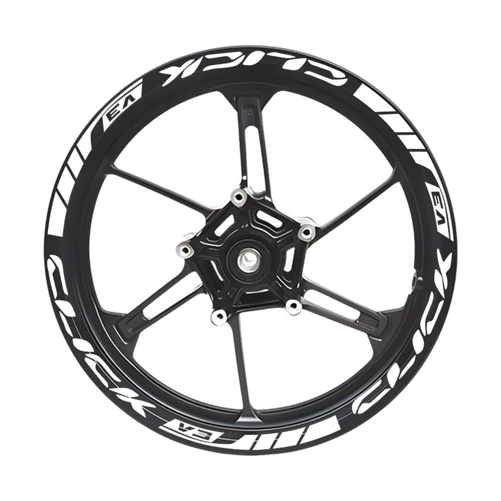 Decorative Stickers Motorcycle Tire Rim Accessories Decals for H-onda Click 125i 150i 160 V3 14'' Reflective Wheel Hub Stickers(White)