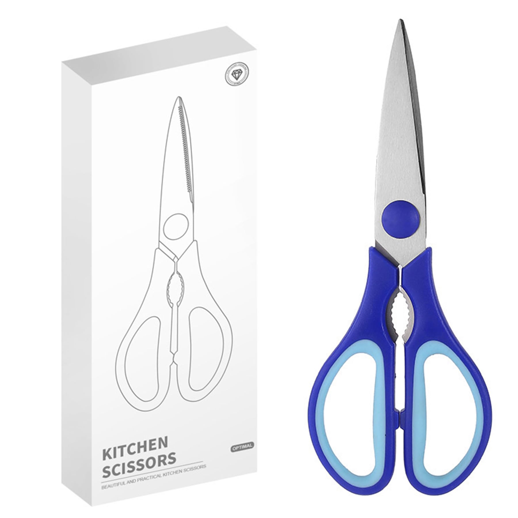 Rkqoa Women's Blue Kitchen Scissors, Kitchen Shears Set Heavy Duty Cooking Scissor, Dishwasher Safe & Stainless Steel Sharp Utility Scissors For Cooking, Camping, House Essentials Supplies