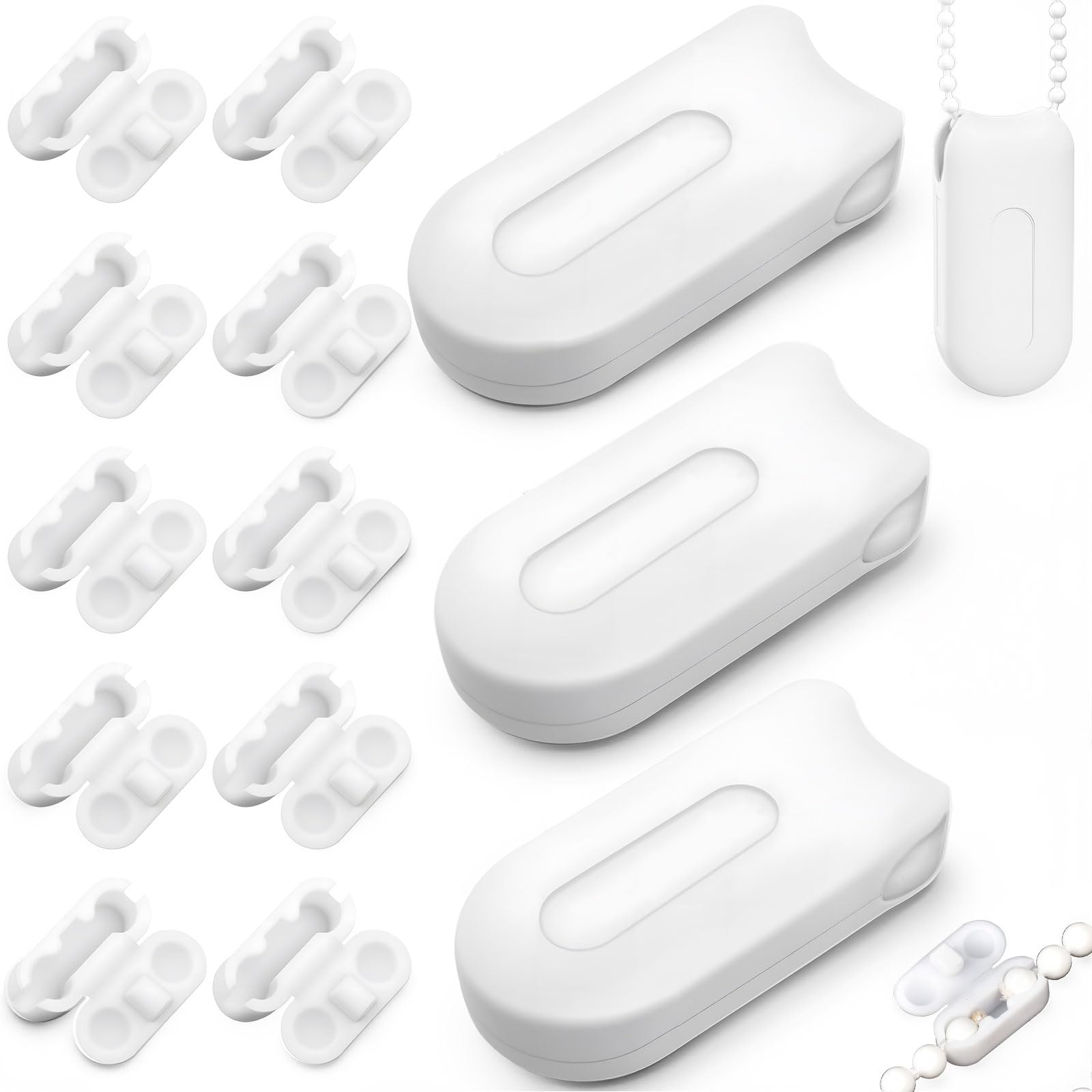 Pesos Para Cadenas De Persianas - Pack De 4 Pesos Blancos + 10 Conectores, Para Cortinas Y Estores