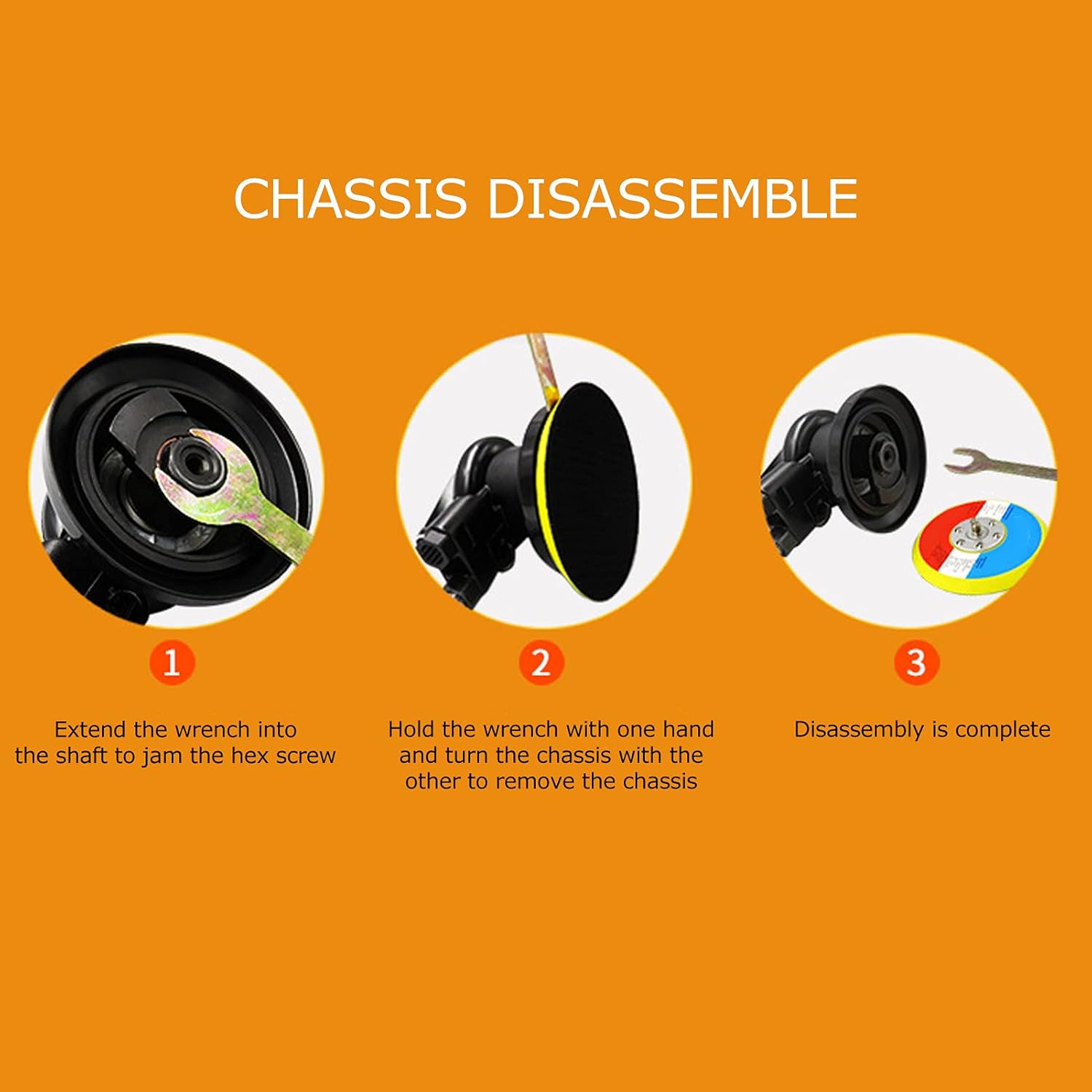 Pneumatic Sanding Machine, Air Powered Disc Sander with Vacuum Function, 10000rpm High - Speed Grinding Tool for Wood Marble Walls, Alloy Steel Body, 5in Pad, 0.6-0.8MPA Working