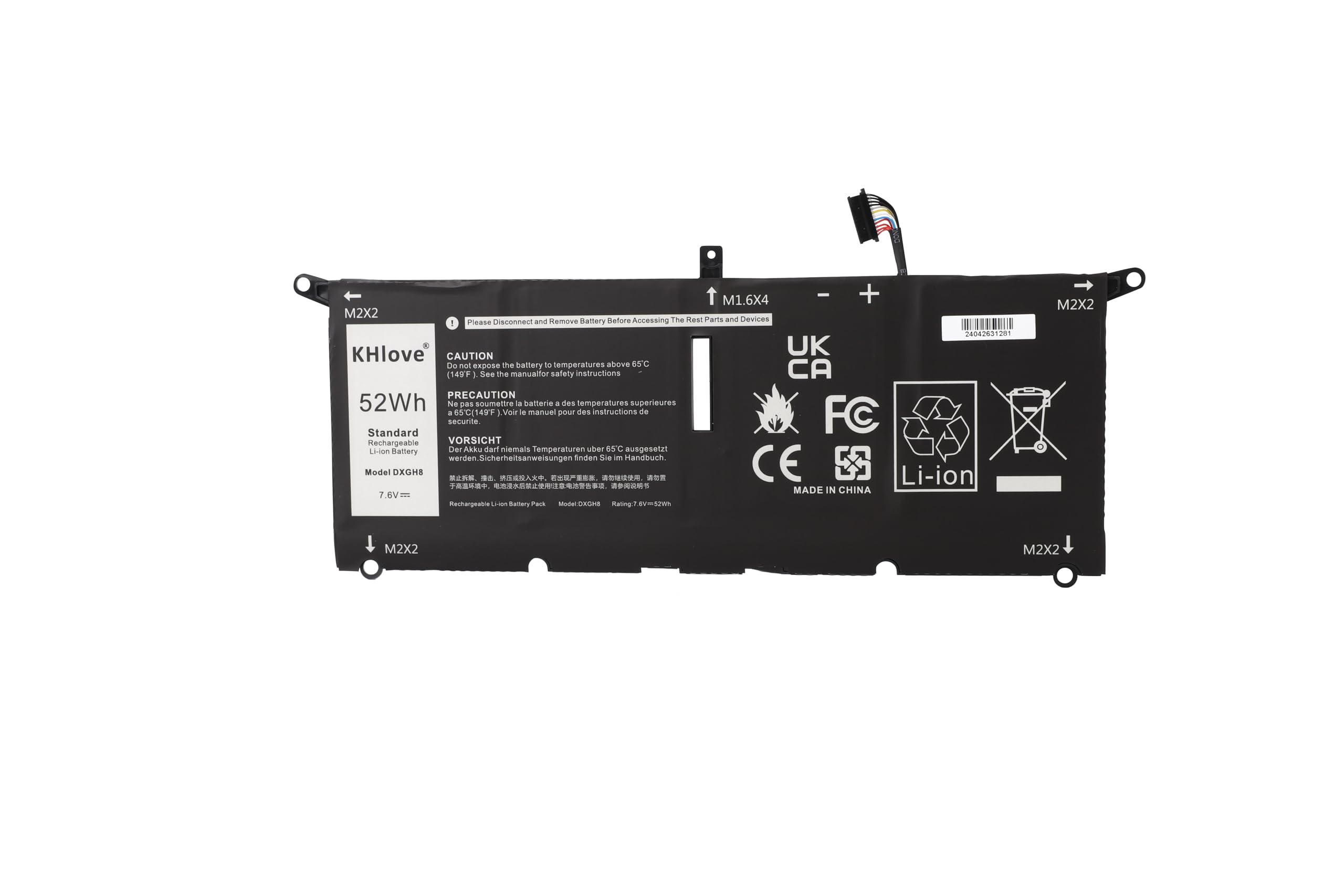52Wh DXGH8 Laptop Batteria per Dell XPS 13 7930 9380 9370 13 7391 7390 2-in-1 7490 Latitude E3301 3301 Vostro 5391 5390 Serie P113G001 P82G P82G001 0H754V H754V 0H754V G8VCF HK6N5