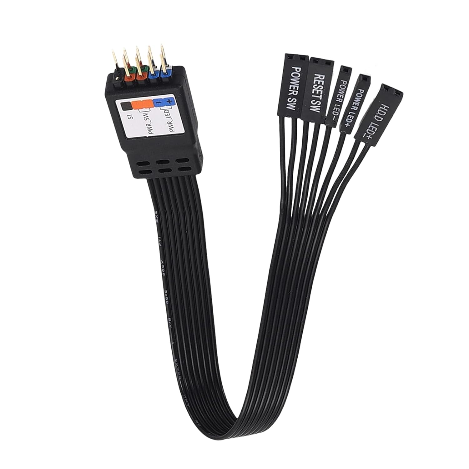 Front Panel Cable 2Pin to 9Pin for Motherboard Power Switches Reset Button and Drive LED with Multiple Length Option Computer Power Button Extender