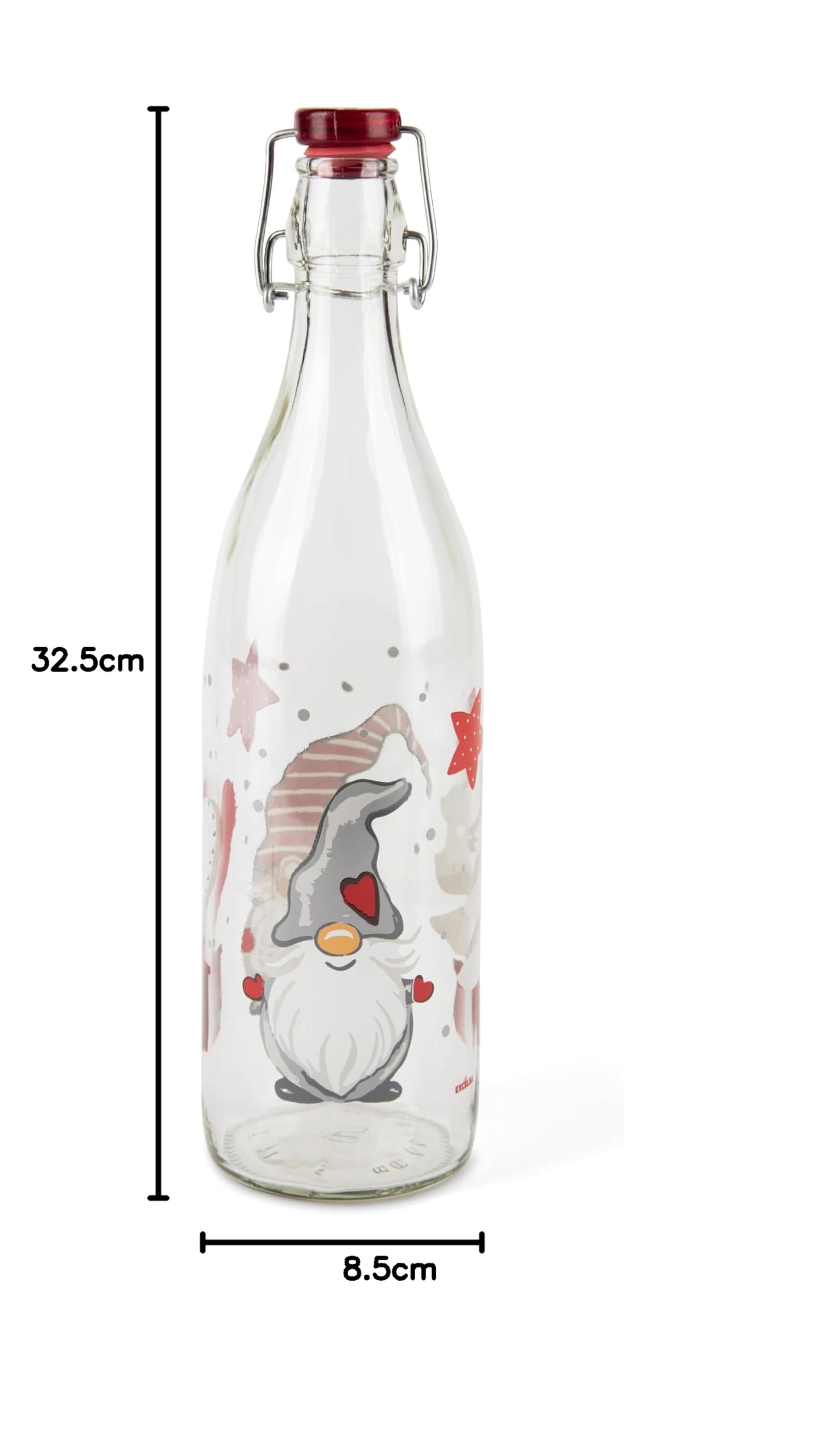 Excelsa Gnomo szklana butelka, pojemność 1 l., wysokość 32,5 Cm.