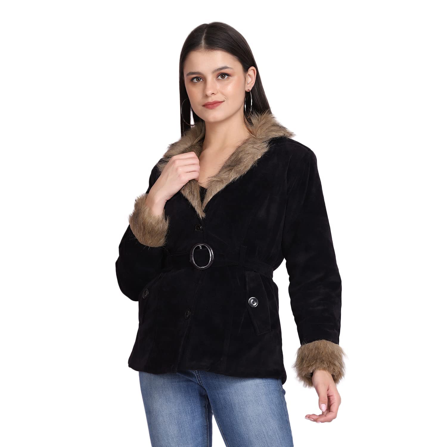 spine Women velvet Fur Jacket for Winter's-picture-20