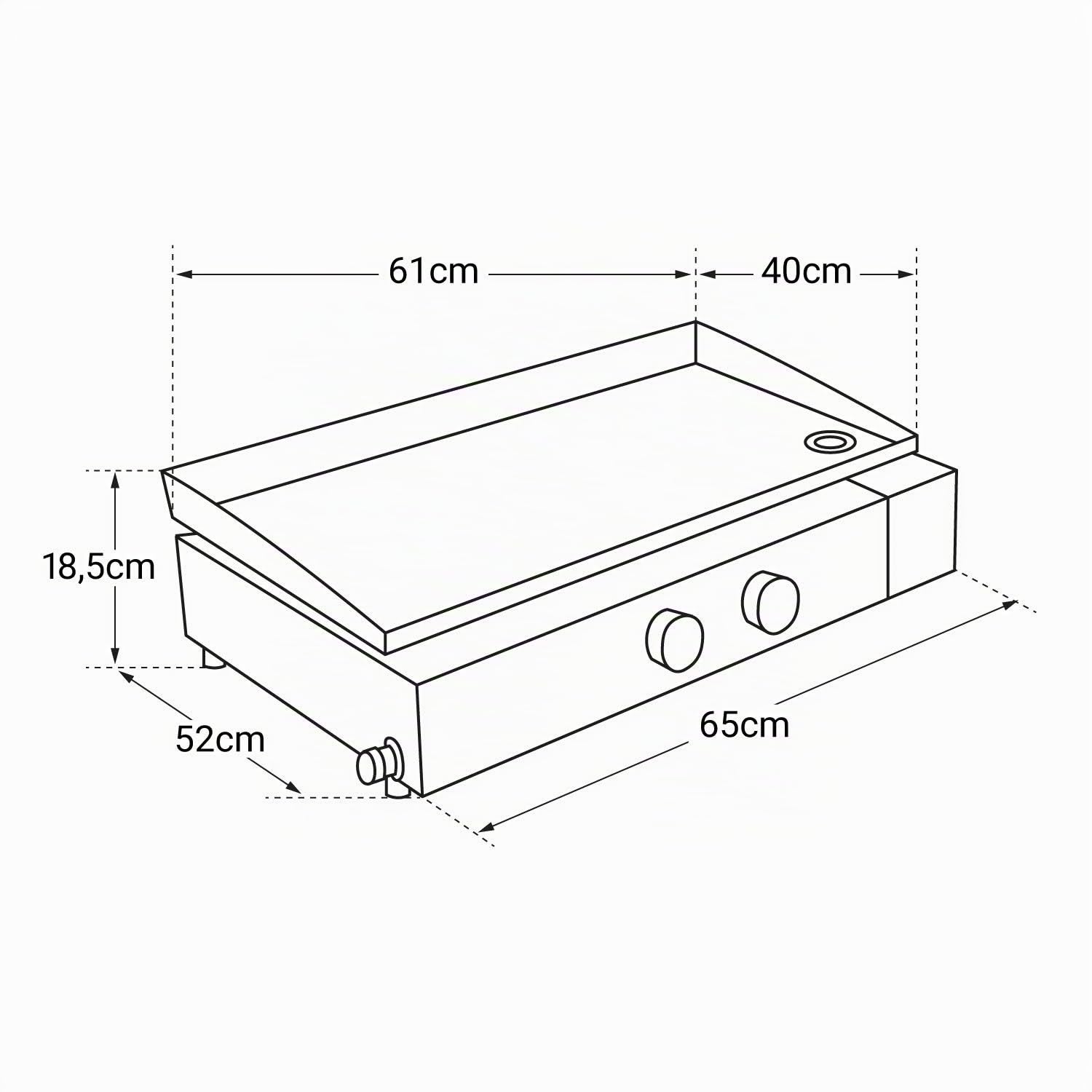 Cook'in Garden - Plancha de Gas FINESTA 2B - 2 quemadores 5kW